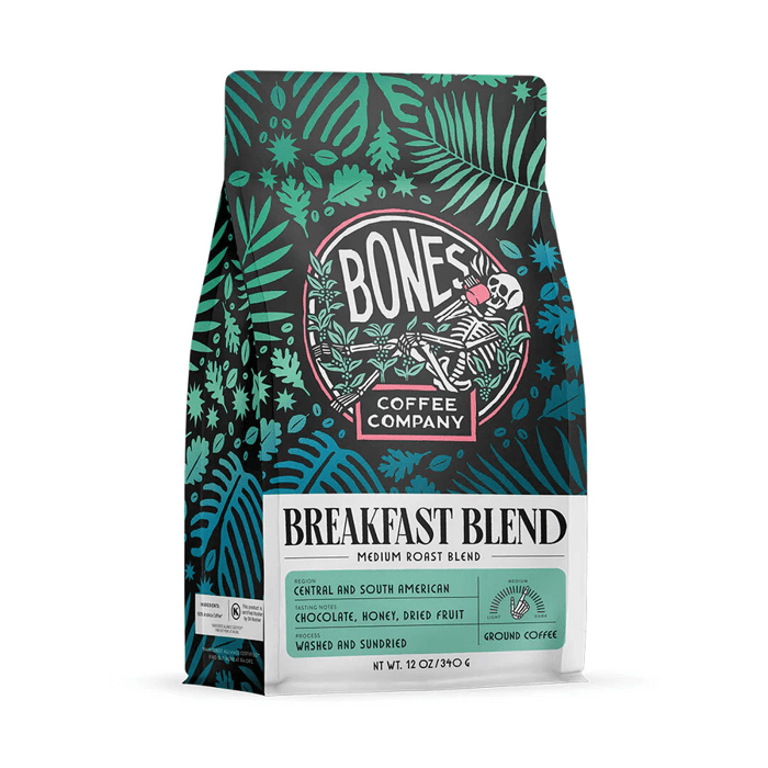 breakfast blend medium roast coffee by bones coffee company